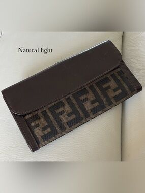 Fendi zucca brown bifold wallet
